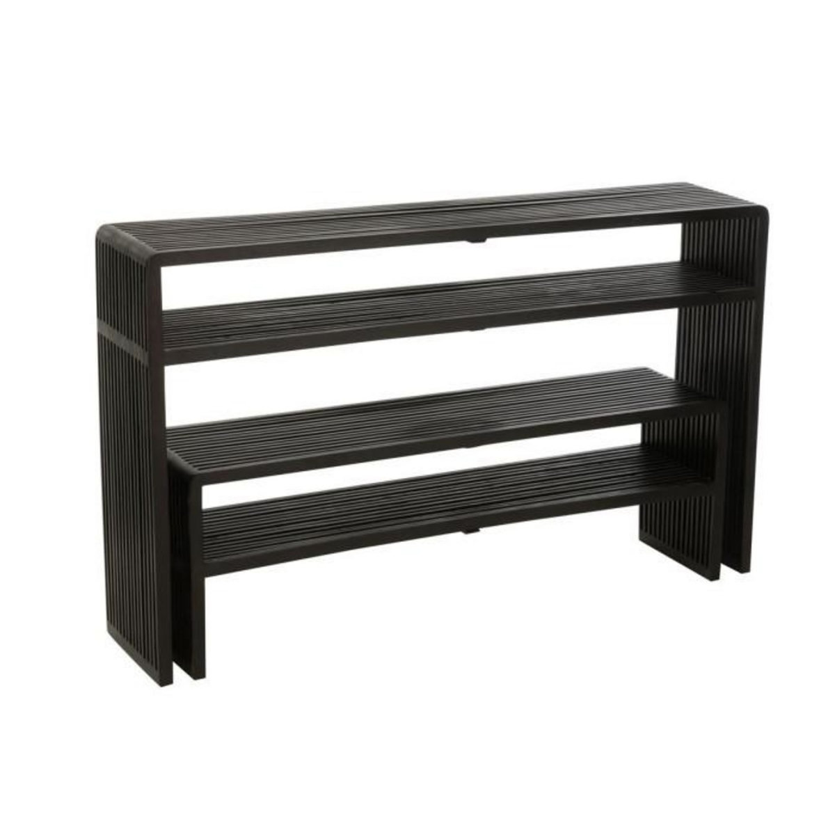 Paris Prix Lot de 2 Consoles en Bois  Teck  130cm Noir