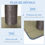 Voir la diapositive 6 : PAWHUT Arbre à chats design contemporain griffoirs grattoirs sisal naturel centre d'activités niche plate-formes jeu boules suspendues 71L x 49l x 120H cm MDF hêtre gris