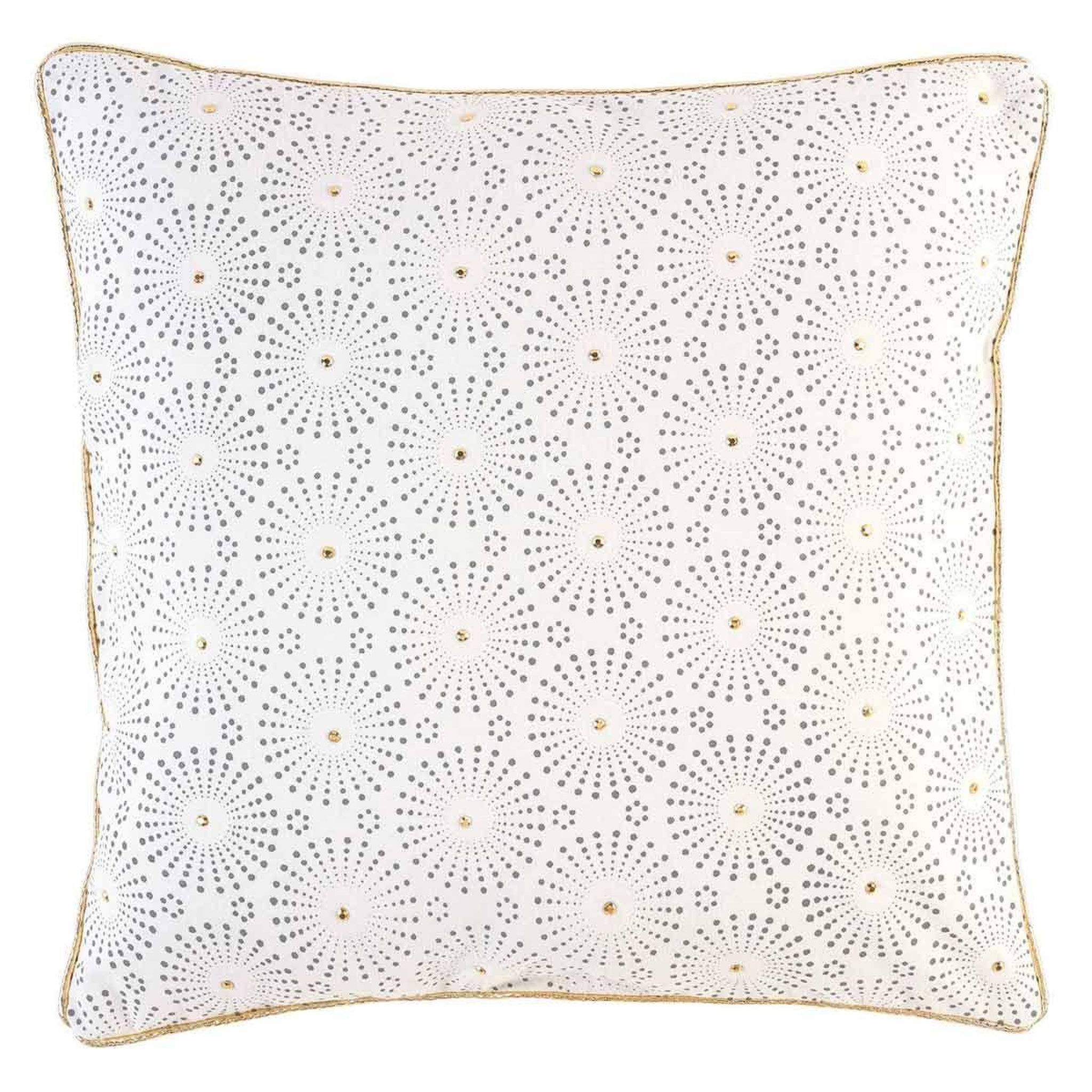 Douceur d'Intérieur Coussin déco déhoussable  astre  45x45cm blanc