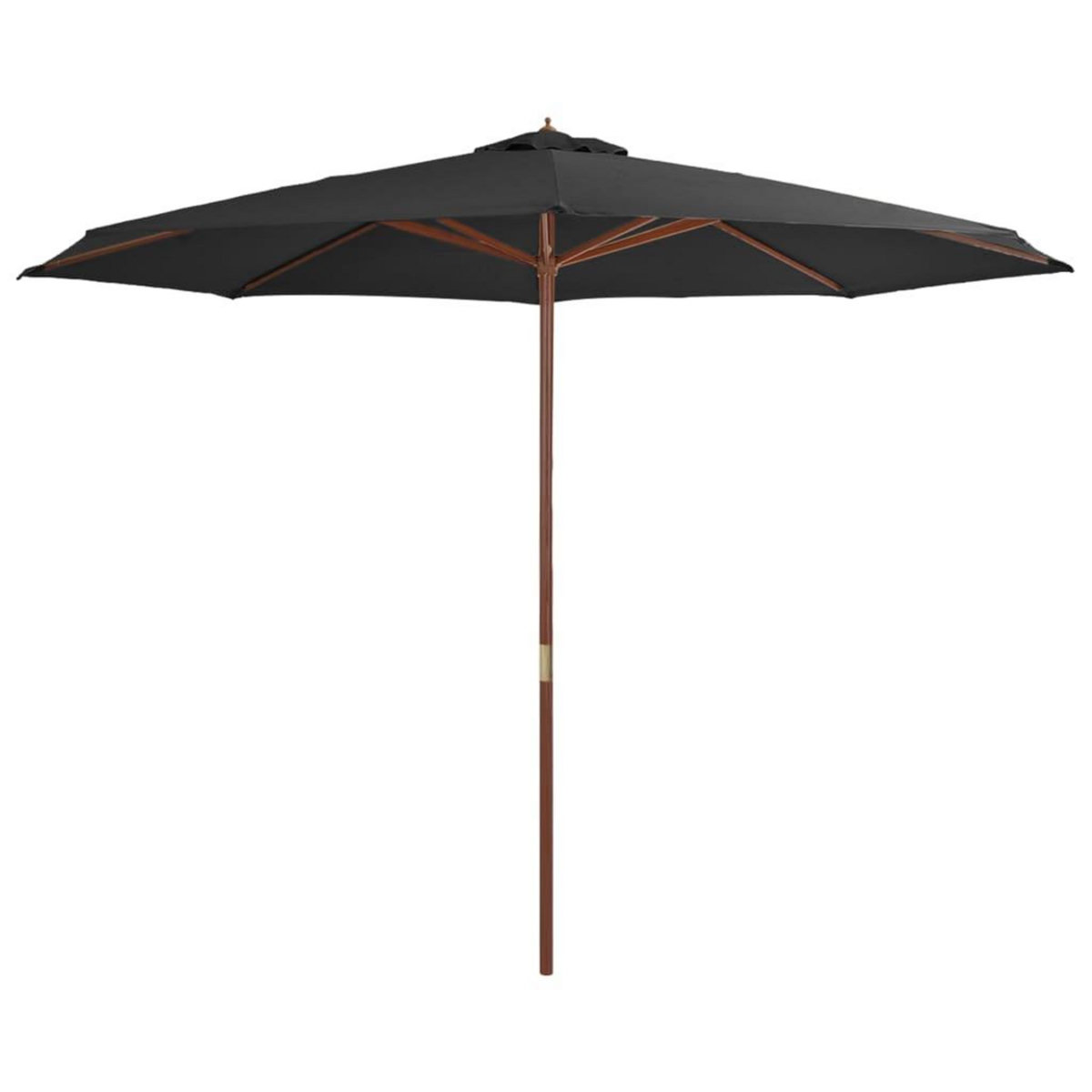 VIDAXL Parasol d'exterieur avec mat en bois 350 cm Anthracite