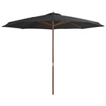 VIDAXL Parasol d'exterieur avec mat en bois 350 cm Anthracite