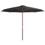 Voir la diapositive 1 : VIDAXL Parasol d'exterieur avec mat en bois 350 cm Anthracite