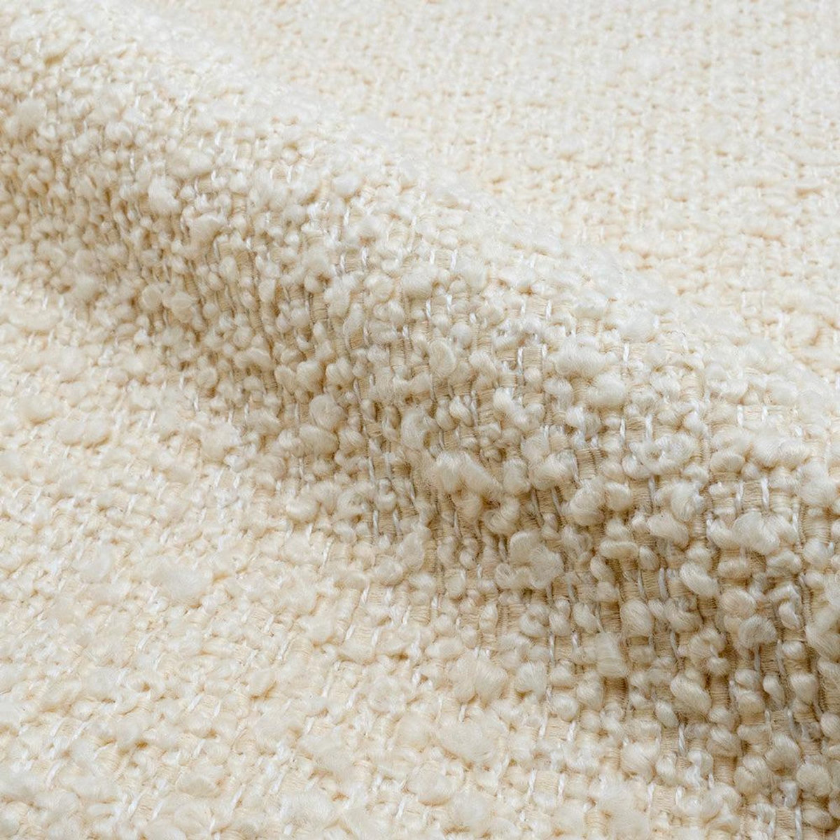 Rendez vous déco Lot de 2 chaises pour îlot central 64 cm en tissu bouclé blanc cassé-Alize