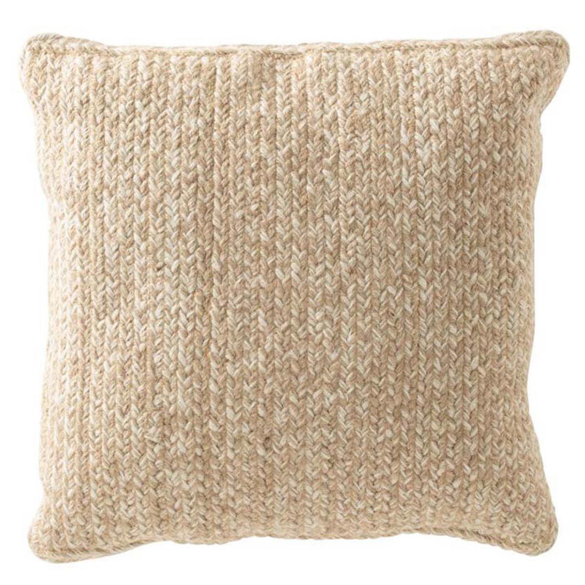 J-LINE Coussin déco  miami  42x42cm naturel & blanc