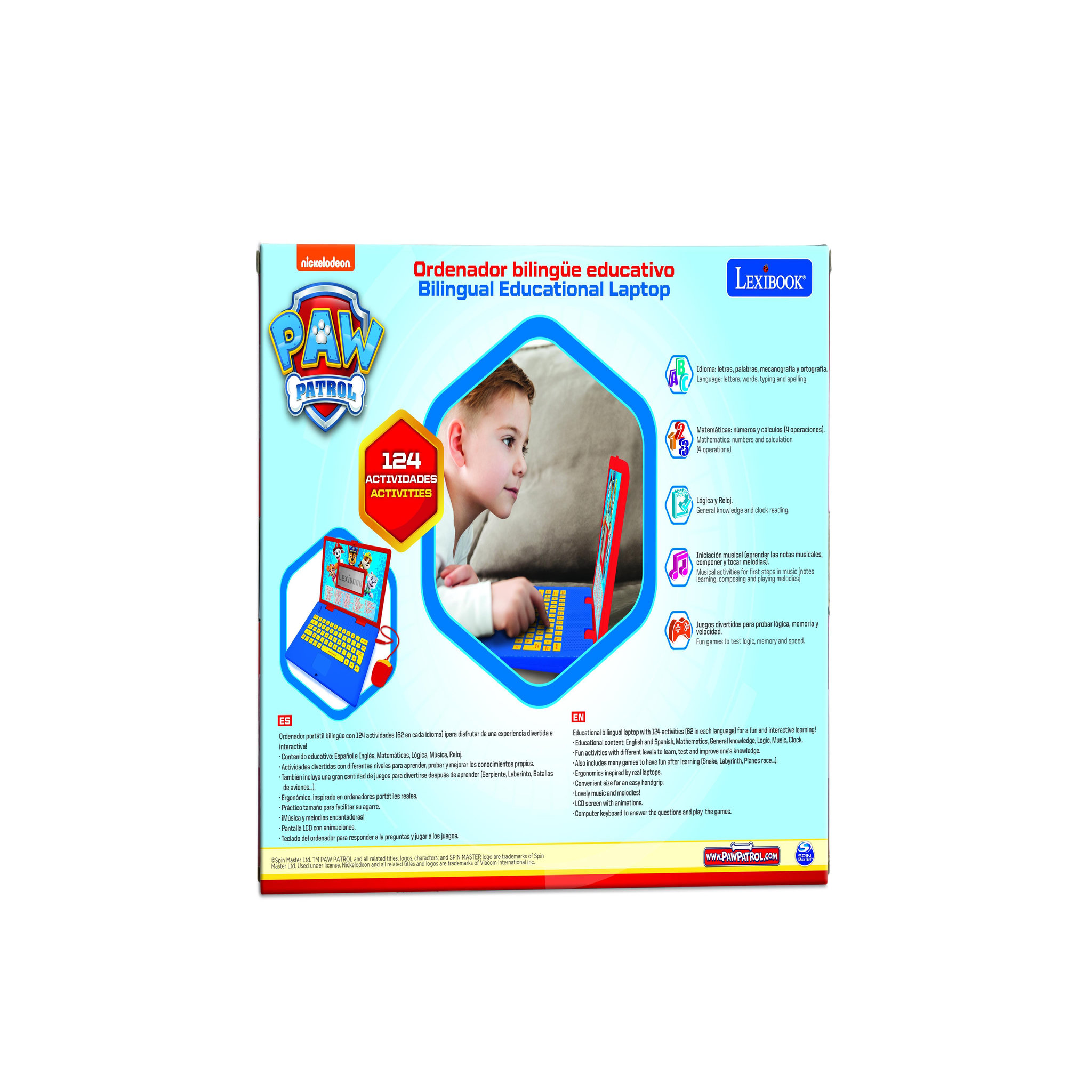 Voir la diapositive 6 : Lexibook Ordinateur portable éducatif bilingue La Pat Patrouille (ES/EN)