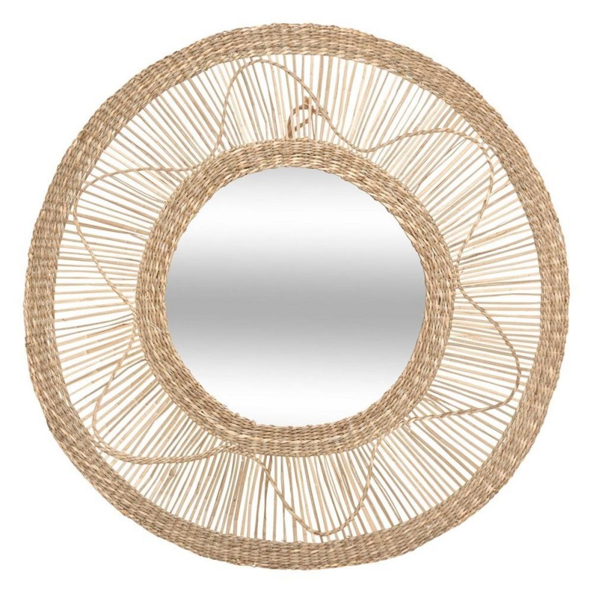 ATMOSPHERA Miroir rond seagrass Fleur D58