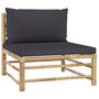 Voir la diapositive 4 : VIDAXL Salon de jardin 6 pcs avec coussins gris fonce bambou