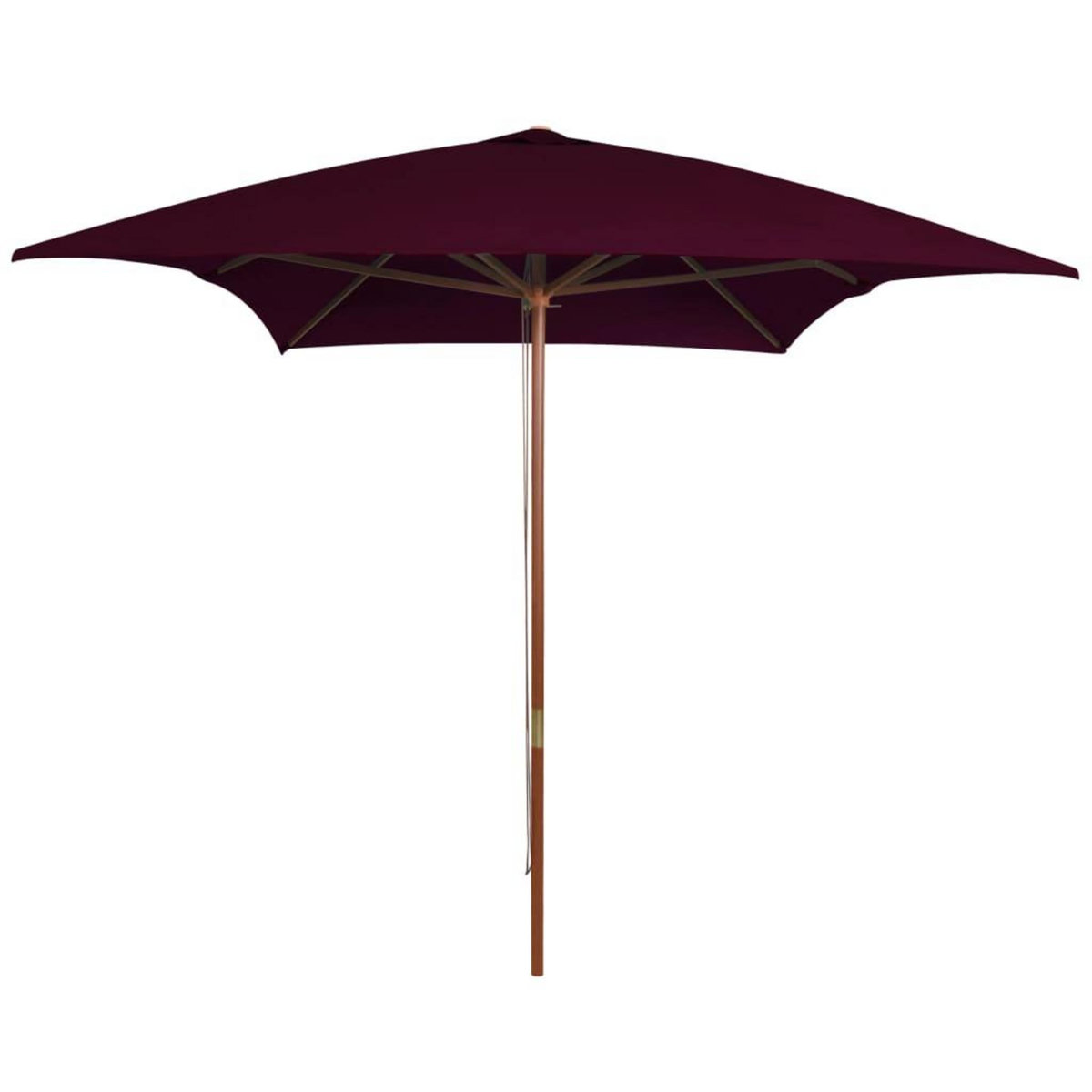VIDAXL Parasol de jardin avec mat en bois rouge bordeaux 200x300 cm