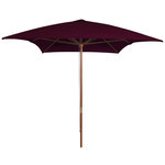 VIDAXL Parasol de jardin avec mat en bois rouge bordeaux 200x300 cm