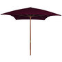Voir la diapositive 1 : VIDAXL Parasol de jardin avec mat en bois rouge bordeaux 200x300 cm