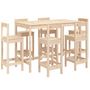 Voir la diapositive 2 : VIDAXL Ensemble de bar de jardin 7 pcs Bois de pin massif