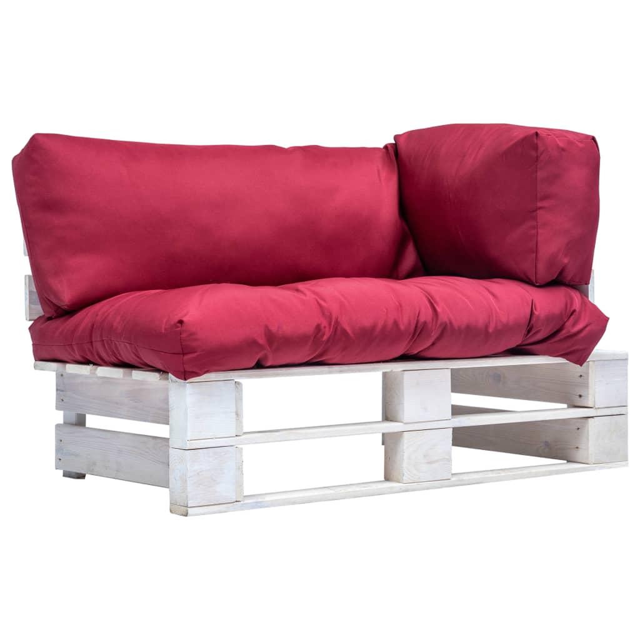 VIDAXL Canape de jardin palette avec coussins rouge pinede