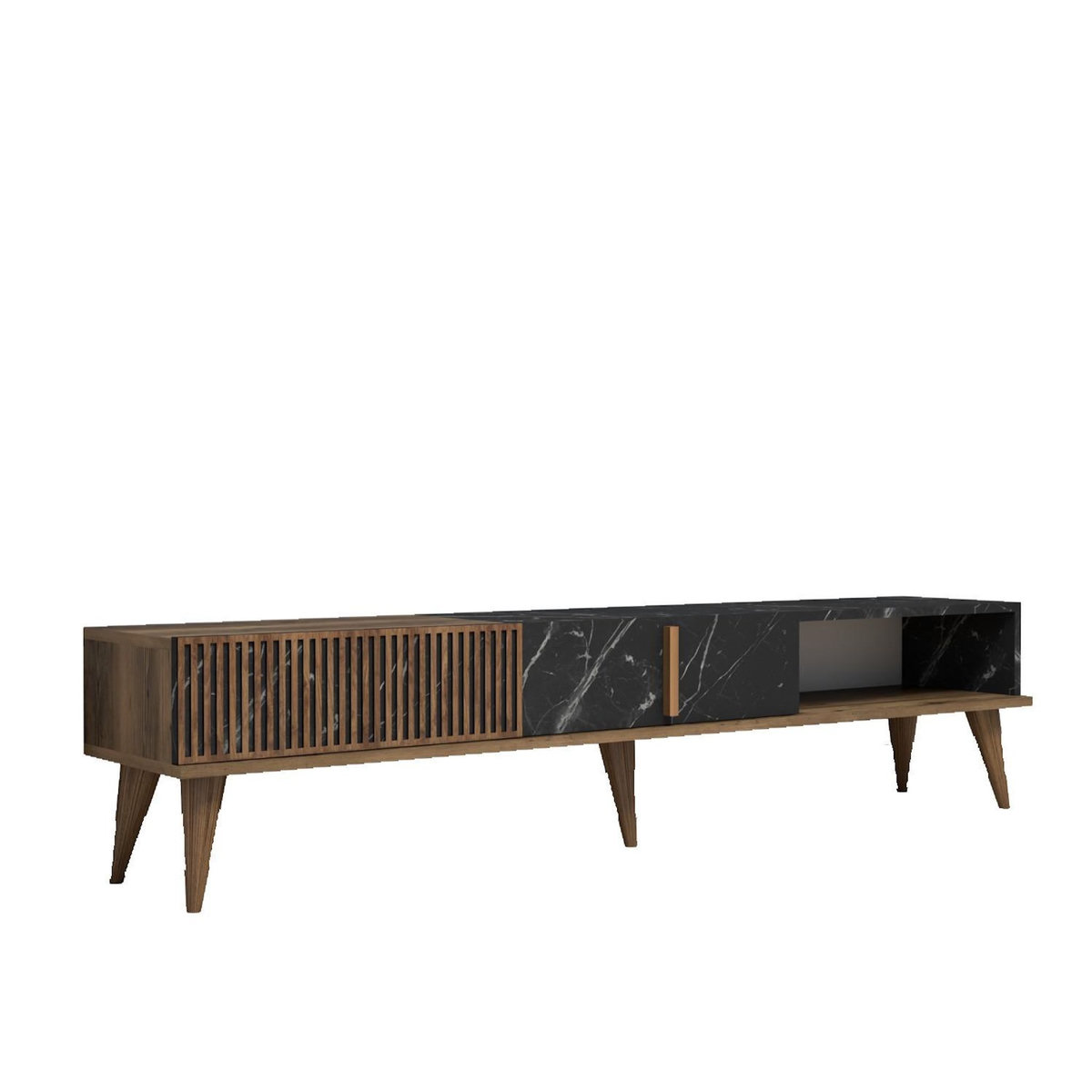 Habitat et Jardin Meuble TV en bois  Milan  - 180 x 35 x 40 cm - NoyerNoir
