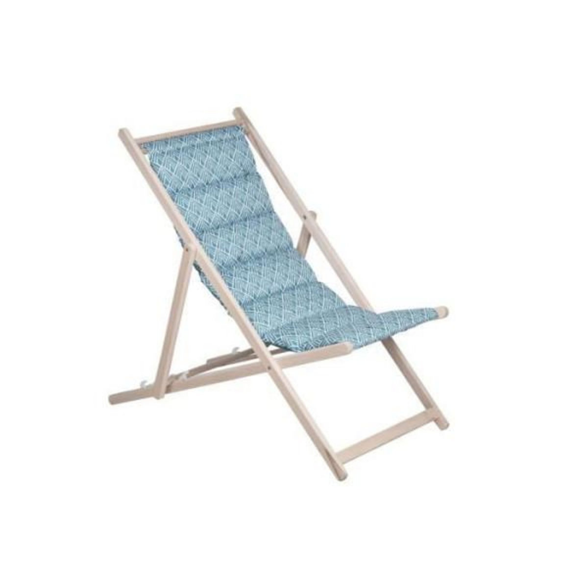 Jardin prive Transat JARDIN PRIVE Chilienne matelassée Danemark blue structure en bois massif