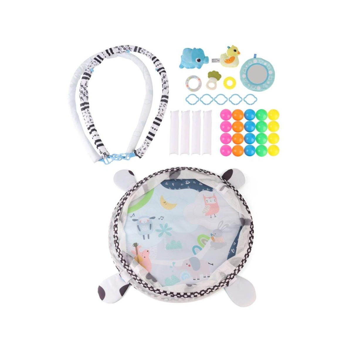 MILLY MALLY Tapis d'éveil 2-en-1 TinyMini Rond avec barrière