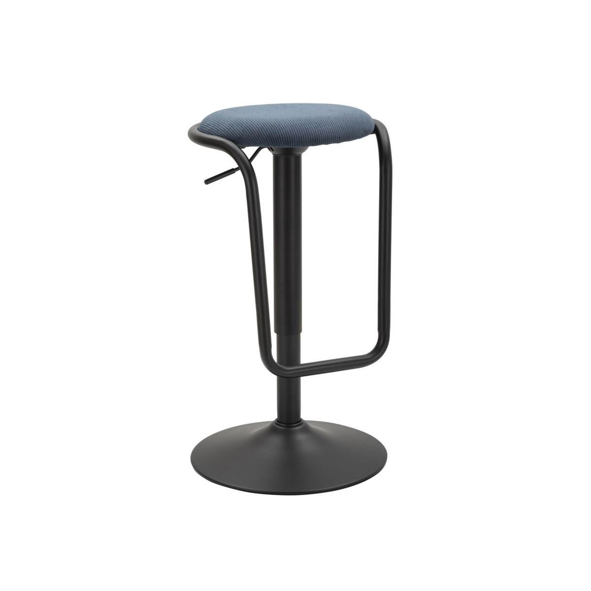 Paris Prix Tabouret de bar réglable en tissu  destiny  61-83cm noir & bleu