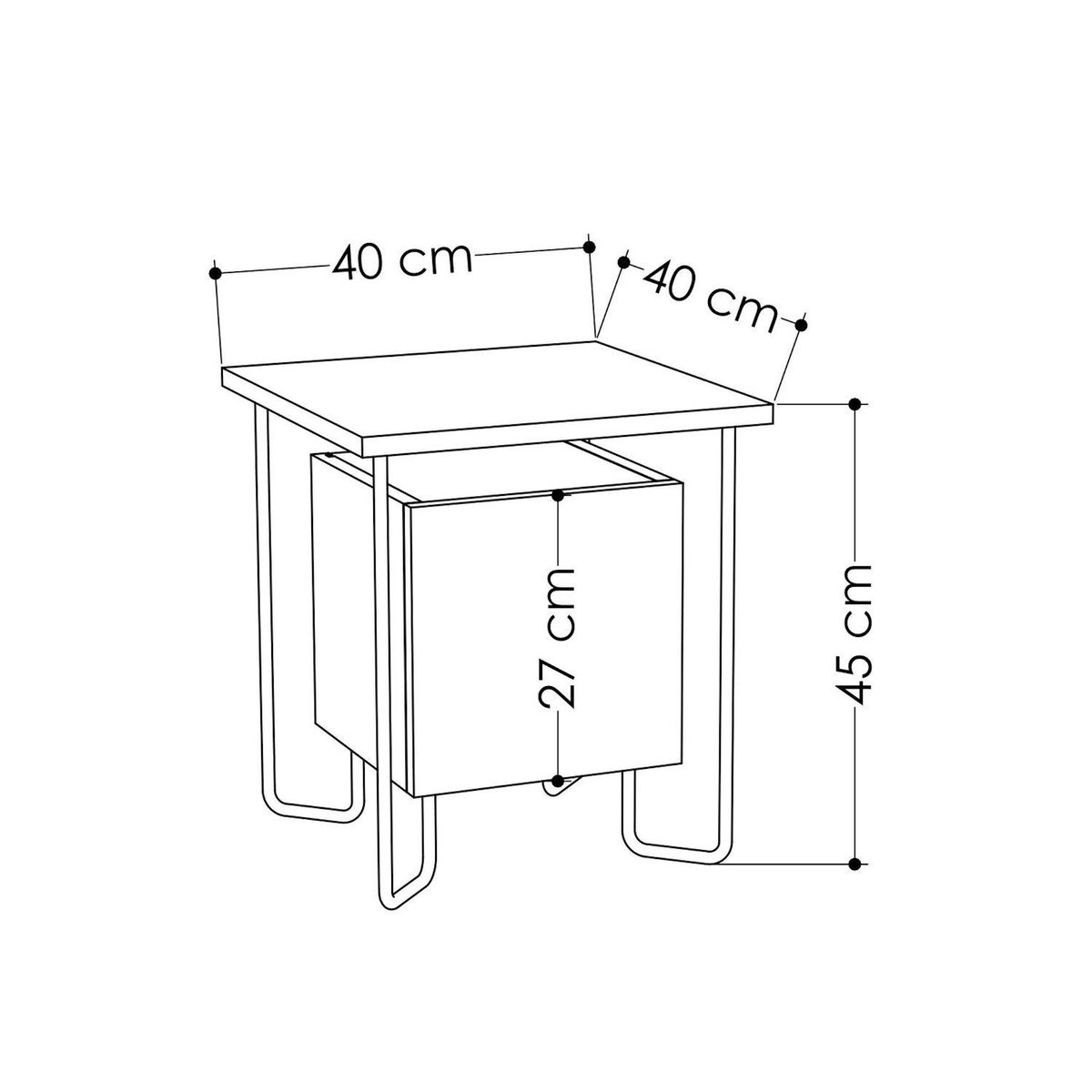 TOILINUX Table de chevet design Acres