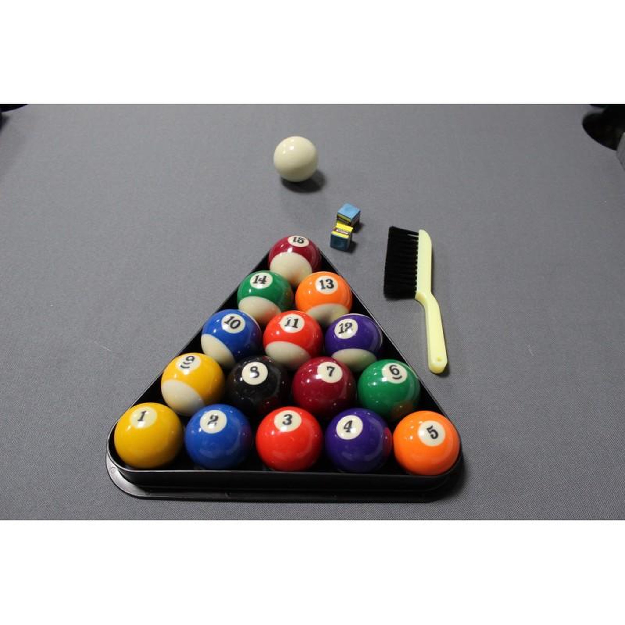 Voir la diapositive 6 : PLAY4FUN Billard Américain AMBIANCE 7Ft - 226,5 x 126,5 x 80 cm avec accessoires et plateau dînatoire - Gris