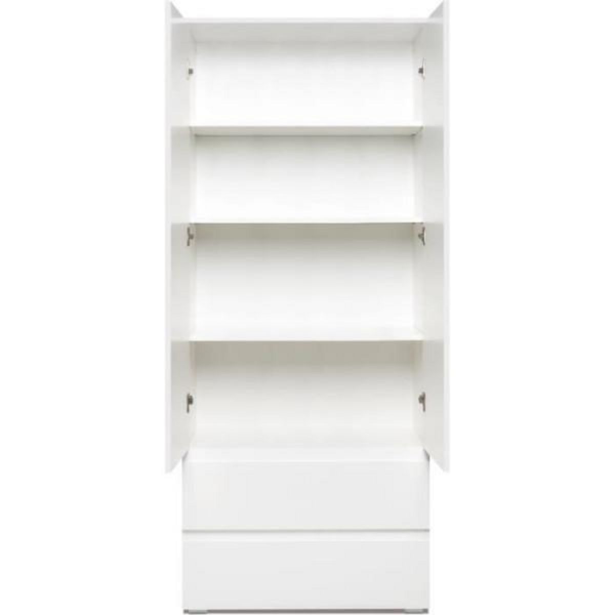 MARKET24 Armoire IMAGE7 - 2 portes + 2 tiroirs - Blanc Mat - L80 x H191 x P40 cm