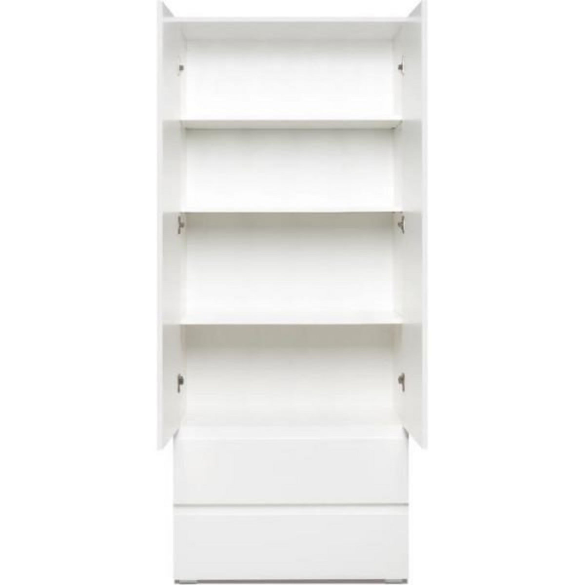 MARKET24 Armoire IMAGE7 - 2 portes + 2 tiroirs - Blanc Mat - L80 x H191 x P40 cm