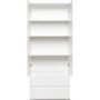 Voir la diapositive 4 : MARKET24 Armoire IMAGE7 - 2 portes + 2 tiroirs - Blanc Mat - L80 x H191 x P40 cm