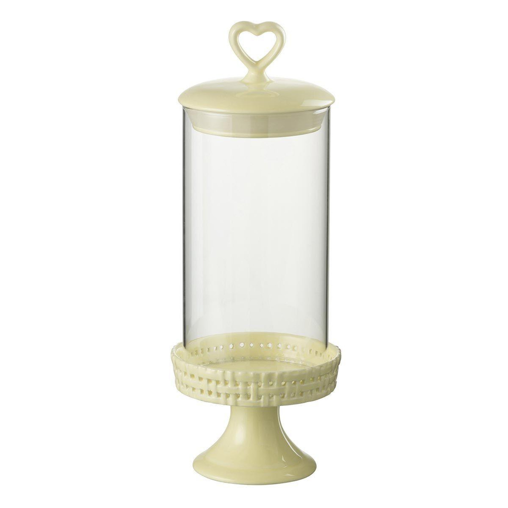 J-LINE Plat à gâteaux en céramique  vercer  31cm jaune