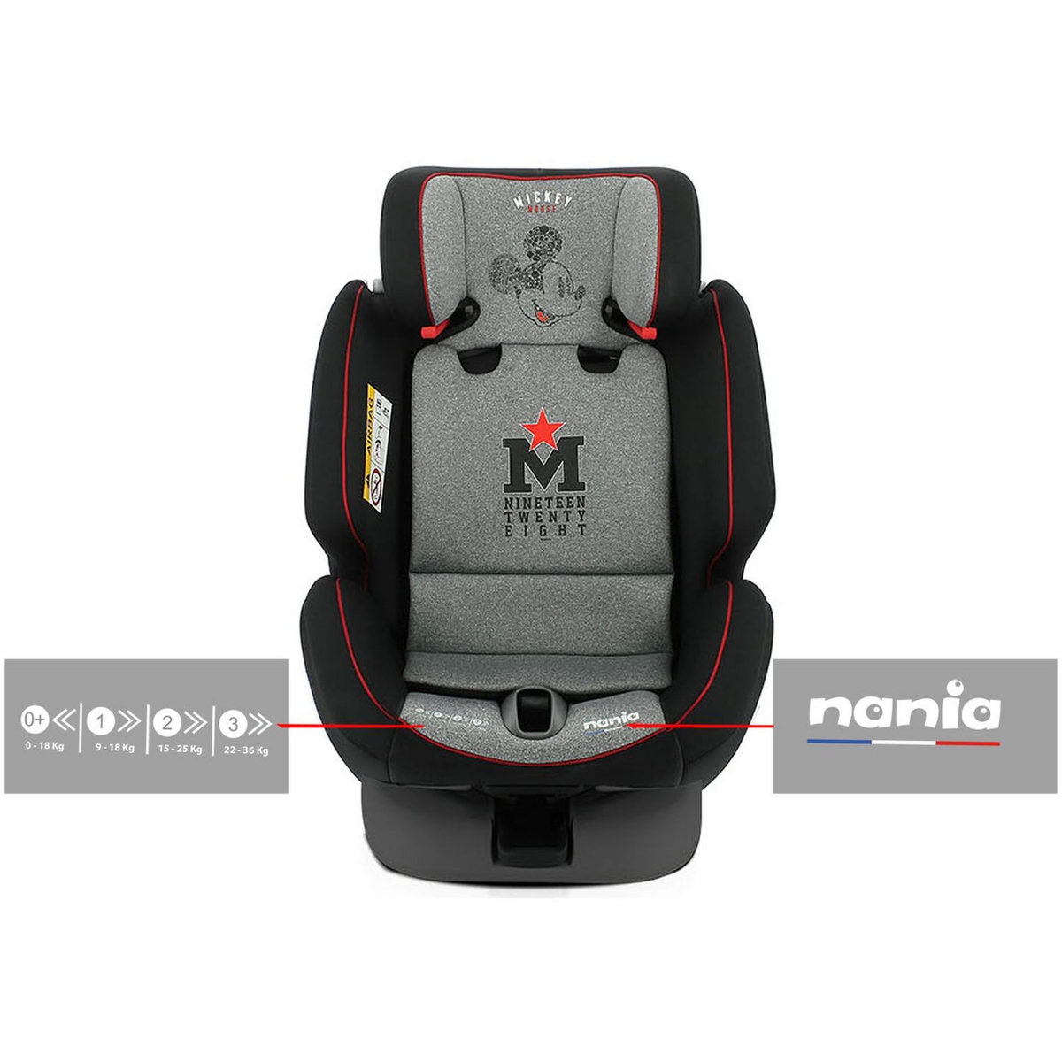 DISNEY Siège auto isofix ONE 360° groupe 0+/1/2/3 (0-36 Kg) - Dos à la route jusqu'à 18 Kg&ndash; Mickey