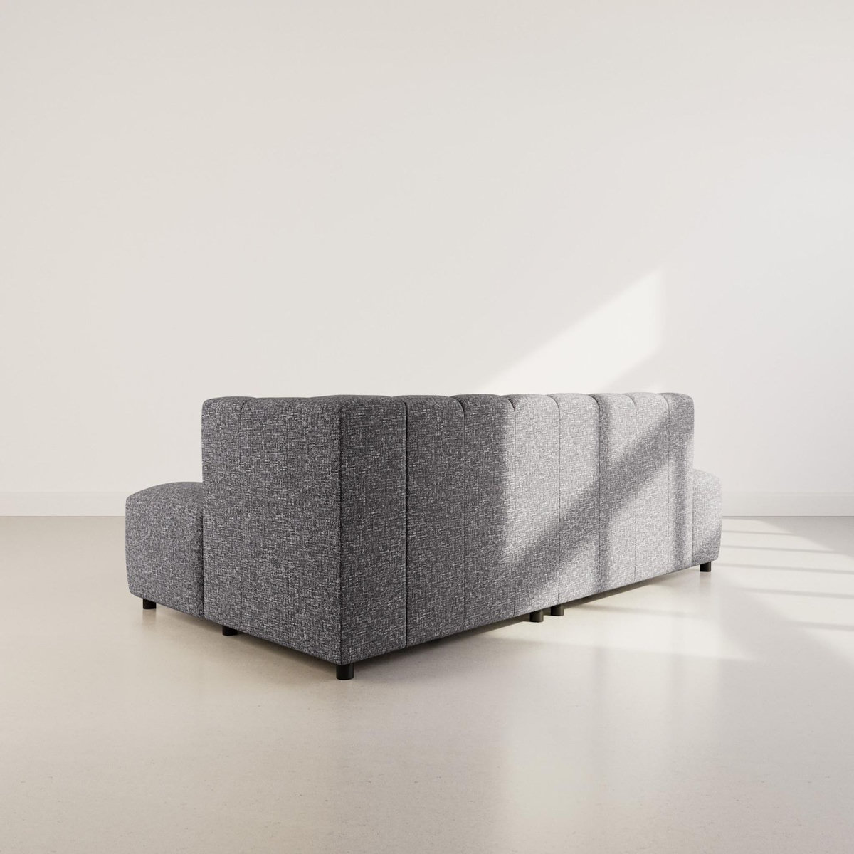 LISA DESIGN Curtis - canapé d'angle droit 4 places sans accoudoir en tissu texturé