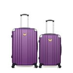 LES P'TITES BOMBES LPB LPB LUGGAGE - Lot de 2 - Valise grand format et valise weekend AMELIE. Coloris disponibles : Violet