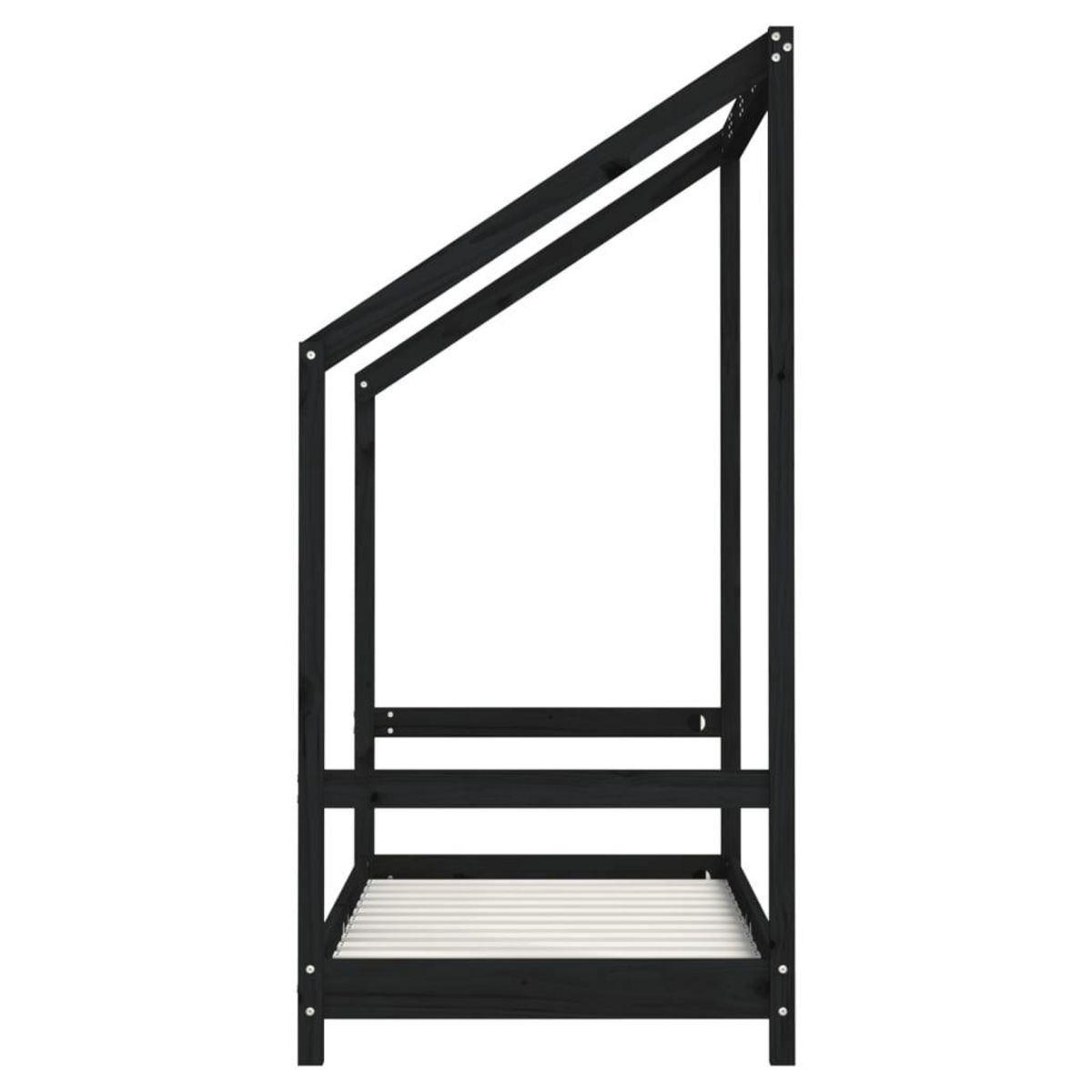 VIDAXL Cadre de lit pour enfant noir 2x(70x140) cm bois de pin massif