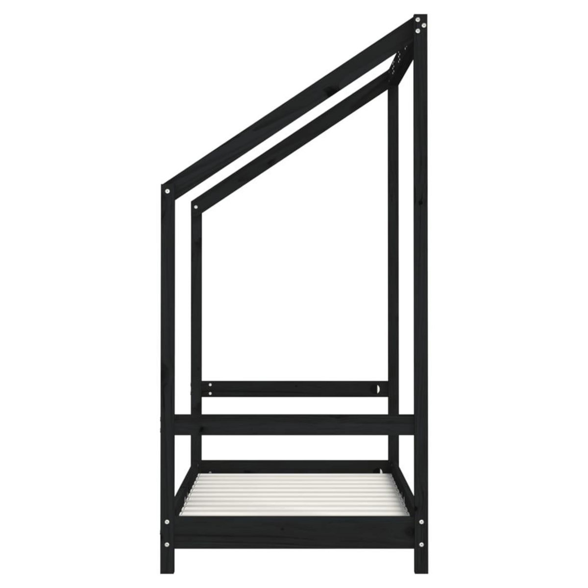 VIDAXL Cadre de lit pour enfant noir 2x(70x140) cm bois de pin massif