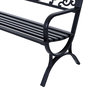 Voir la diapositive 6 : OUTSUNNY Outsunny Banc de Jardin terrasse en Acier Fonte Noir 3 Places 127 x 60 x 85 cm Charge Max 250 Kg