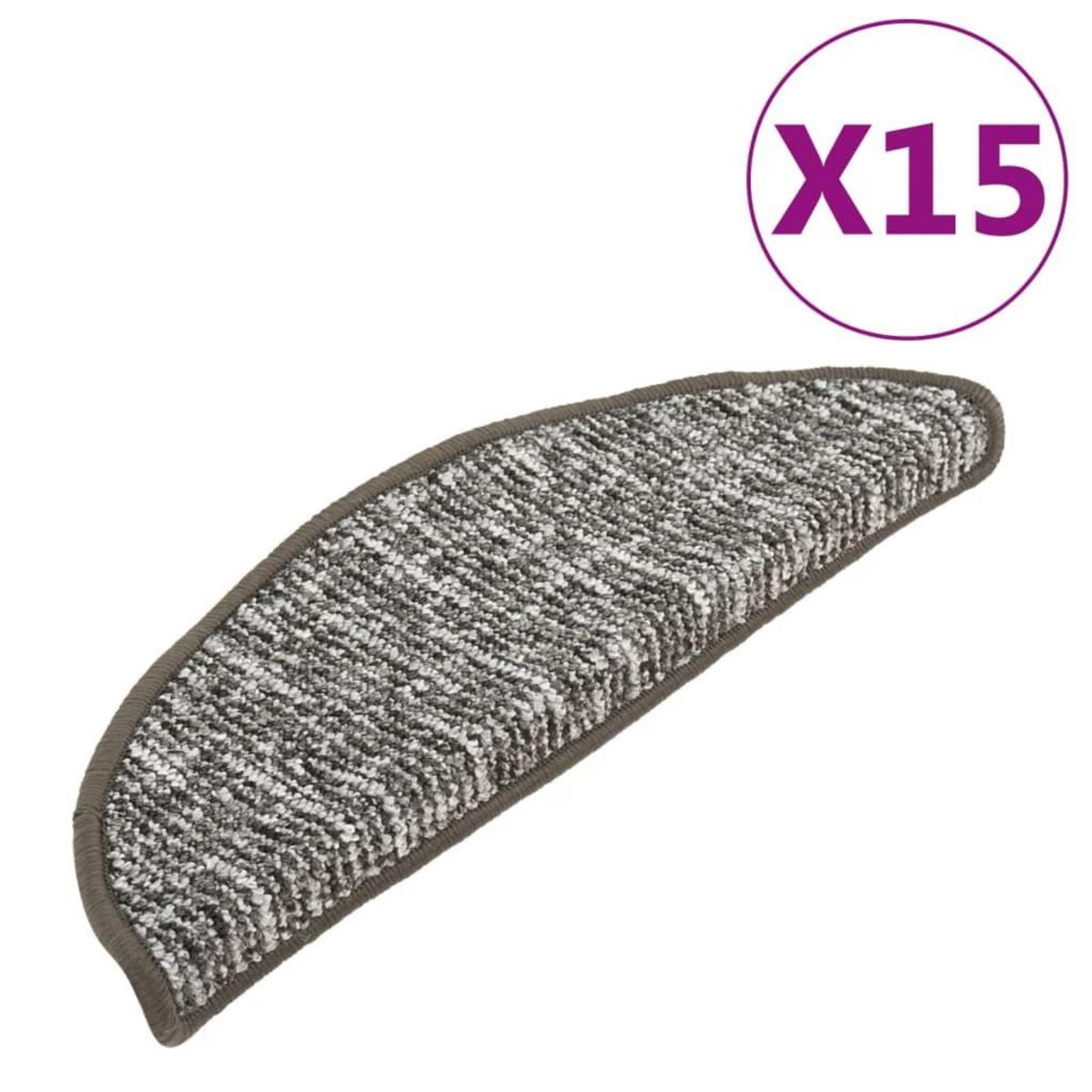 VIDAXL Tapis de marches d'escalier 15 pcs Anthracite 65x21x4 cm