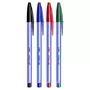 BIC Lot de 10 stylos bille pointe moyenne bleu/noir/rouge/vert CRISTAL SOFT 