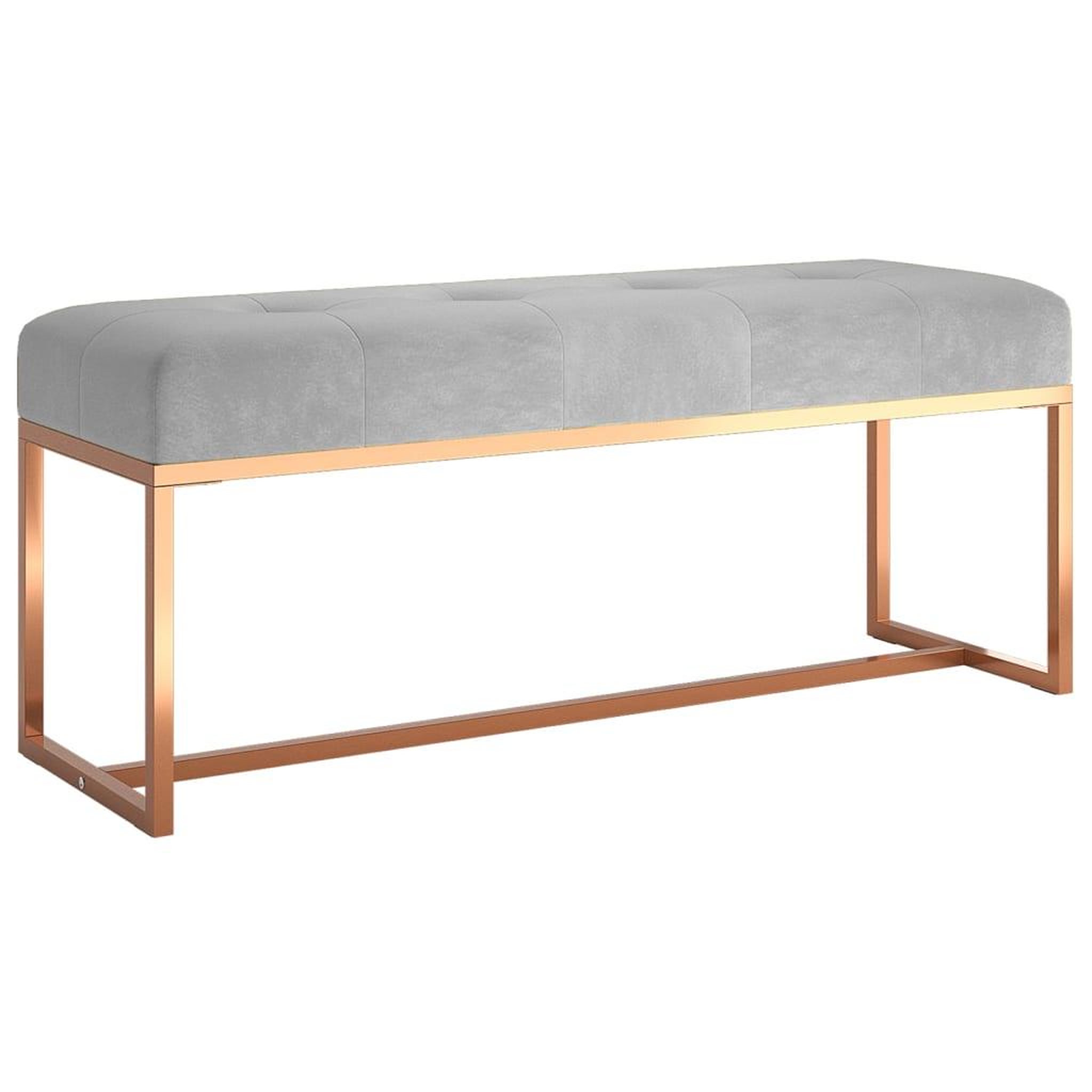 Voir la diapositive 2 : VIDAXL Banc Gris 110x36x45 cm Velours