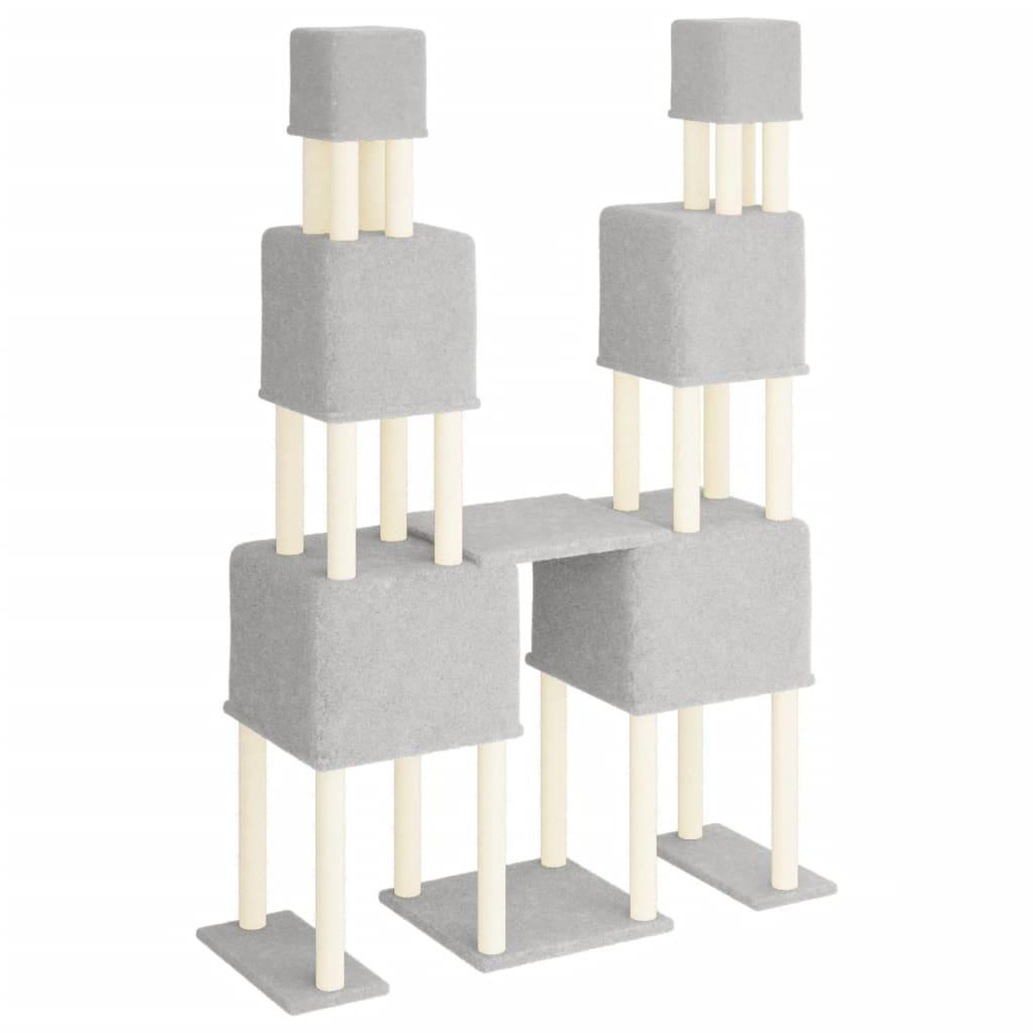 Voir la diapositive 5 : VIDAXL Arbre a chat avec griffoirs en sisal Gris clair 199 cm