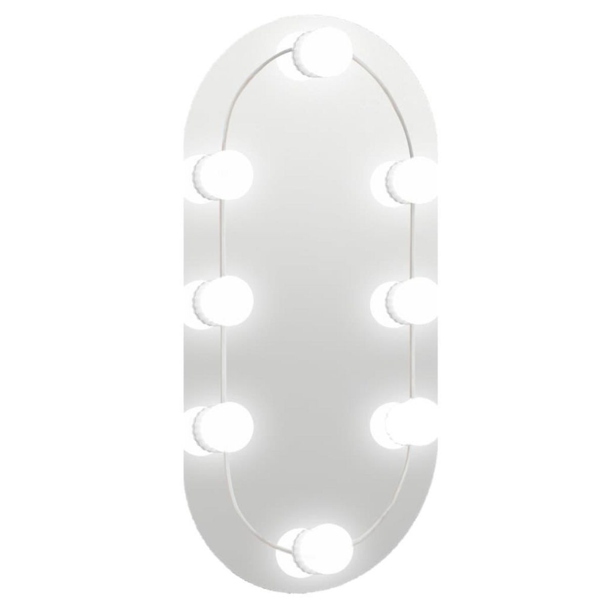 VIDAXL Miroir avec eclairage LED 40x20 cm Verre Ovale