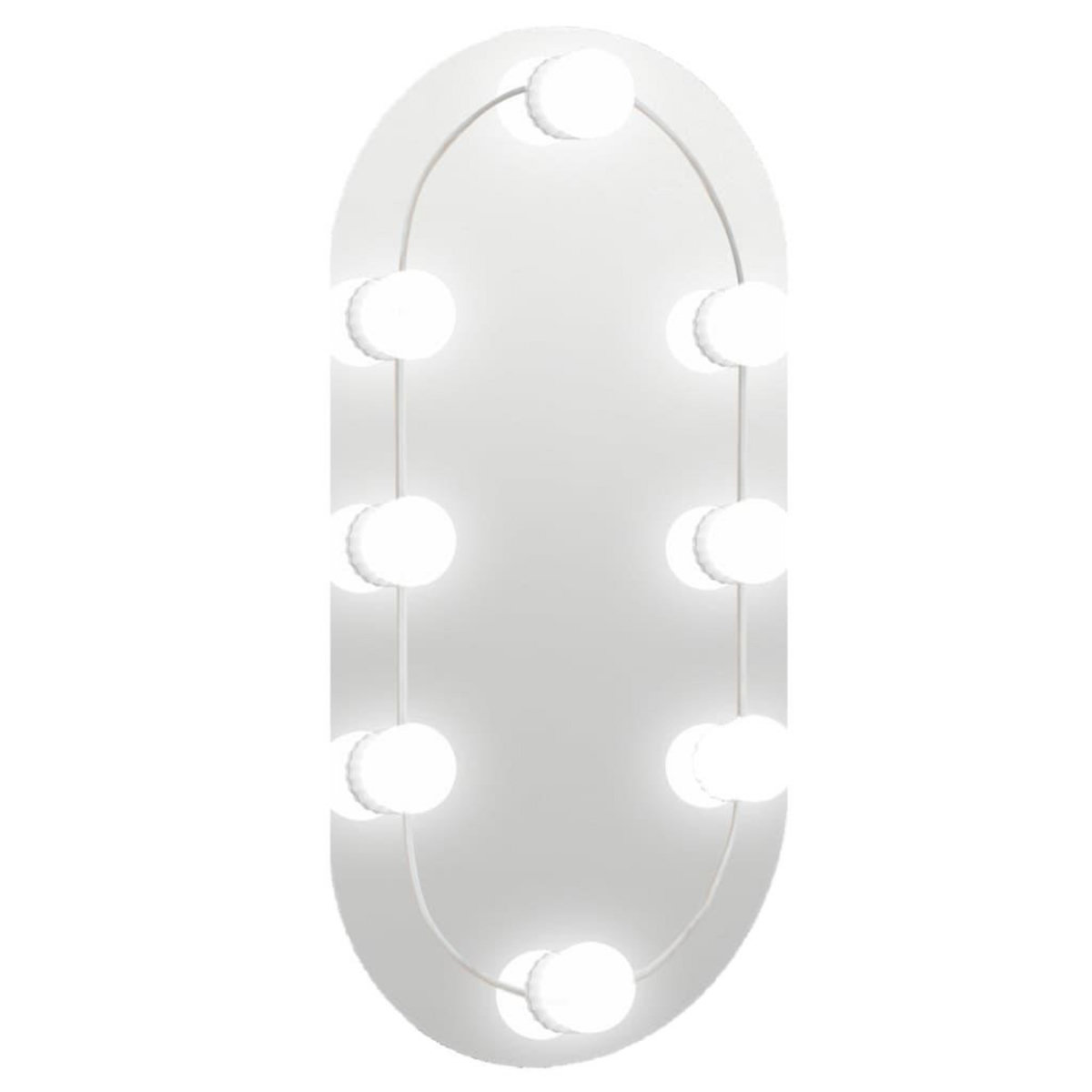 VIDAXL Miroir avec eclairage LED 40x20 cm Verre Ovale