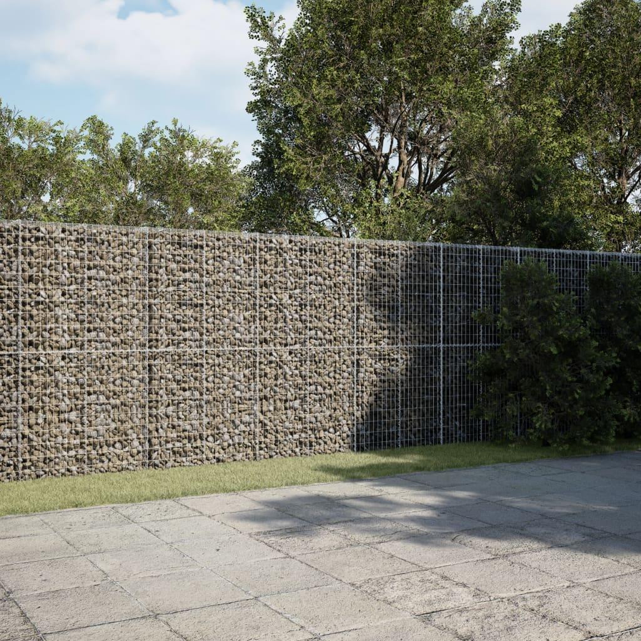 VIDAXL Panier gabion avec couvercle 950x100x200 cm fer galvanise