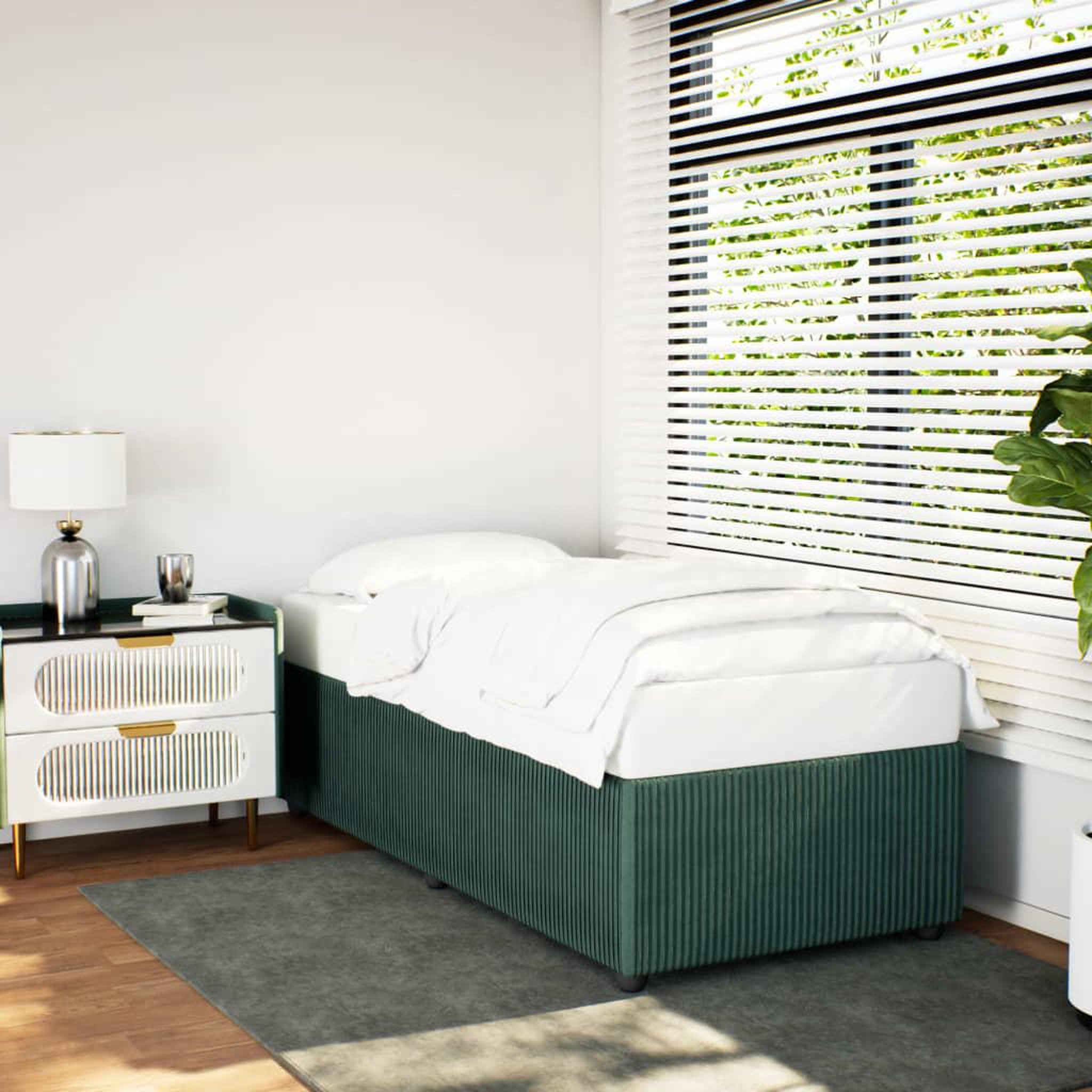 VIDAXL Cadre de lit sans matelas vert fonce 100x200 cm velours