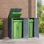 Voir la diapositive 3 : VIDAXL Rangement a roulettes pour poubelles pour 2 bacs gris acier