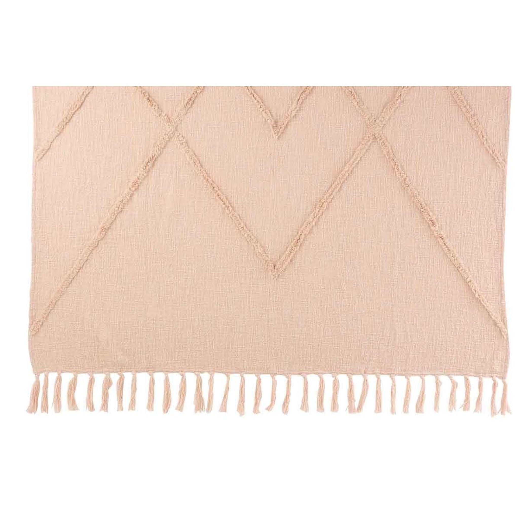 Voir la diapositive 2 : J-LINE Plaid déco  losange  130x170cm rose