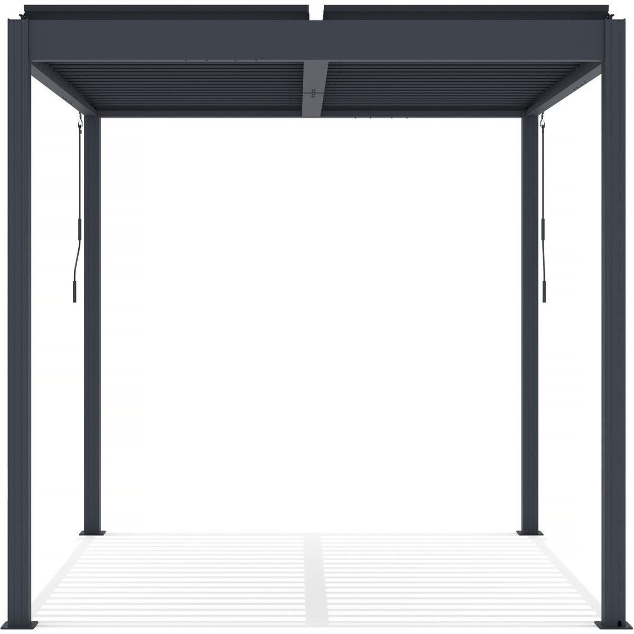 Habitat et Jardin Pergola bioclimatique avec led  Windsor premium  en aluminium 3 x 4 - Gris