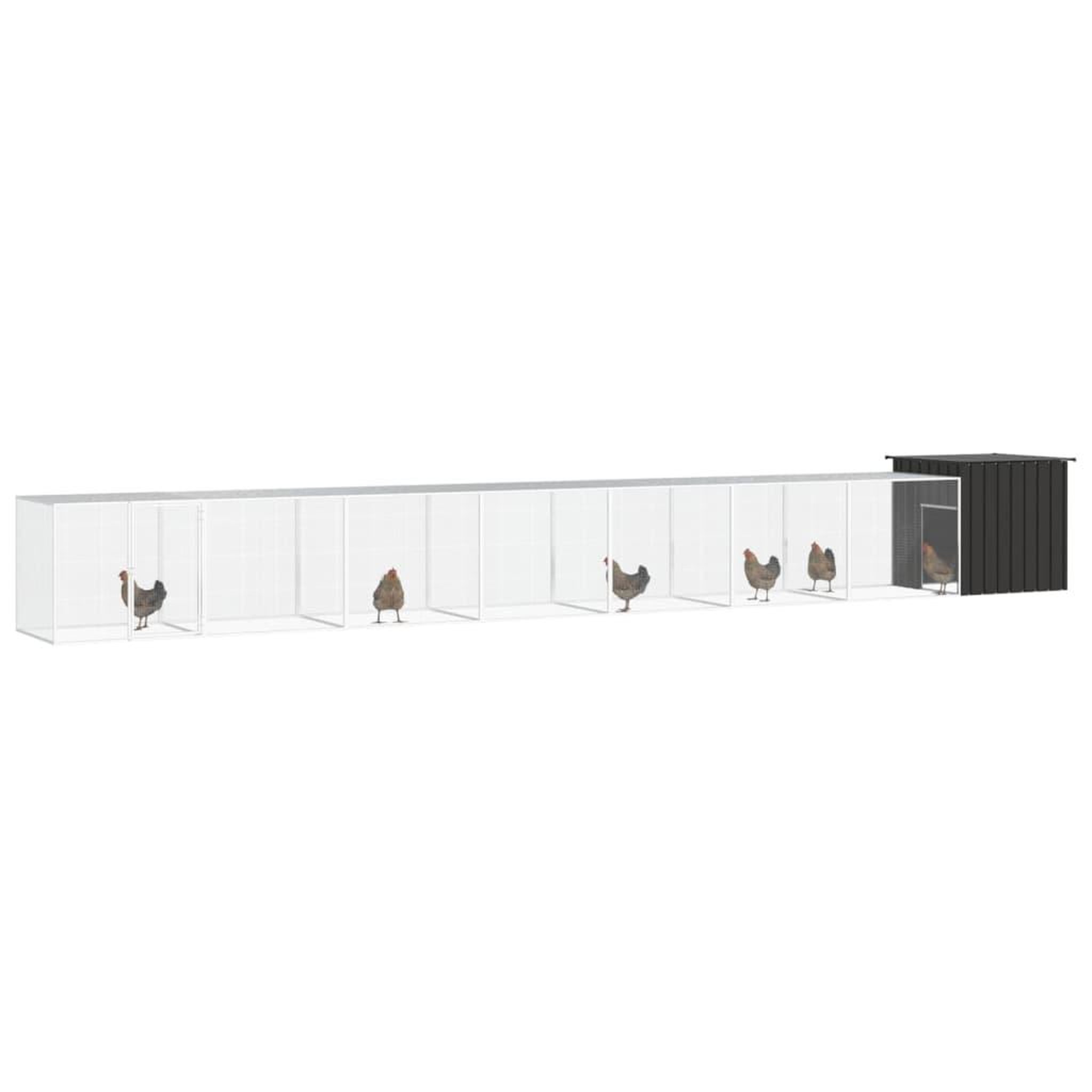 Voir la diapositive 2 : VIDAXL Poulailler Anthracite 800x91x100 cm Acier galvanise