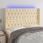 VIDAXL Tete de lit a LED Creme 163x16x118/128 cm Tissu