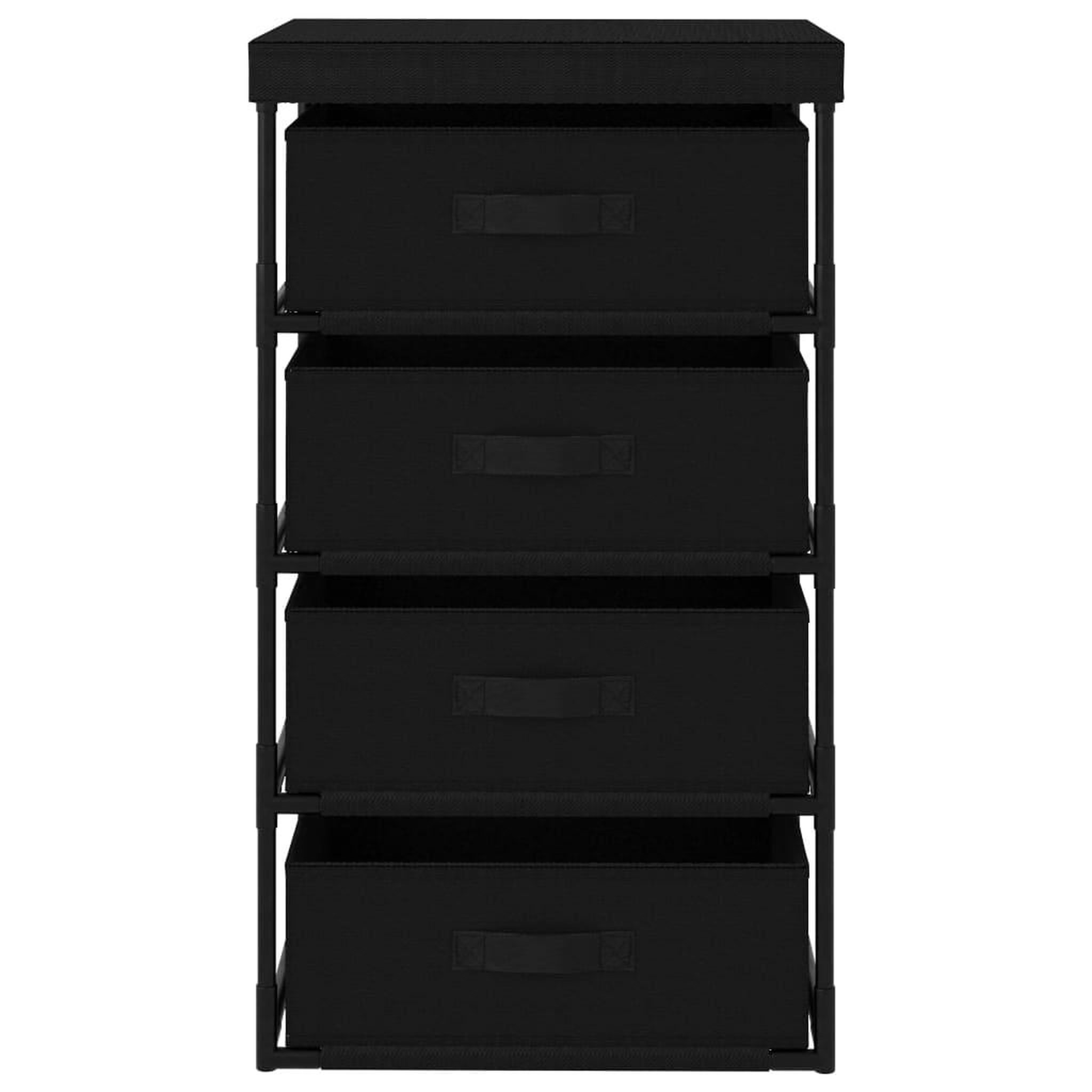 Voir la diapositive 2 : VIDAXL Etagere de rangement avec 4 paniers en tissu Acier Noir