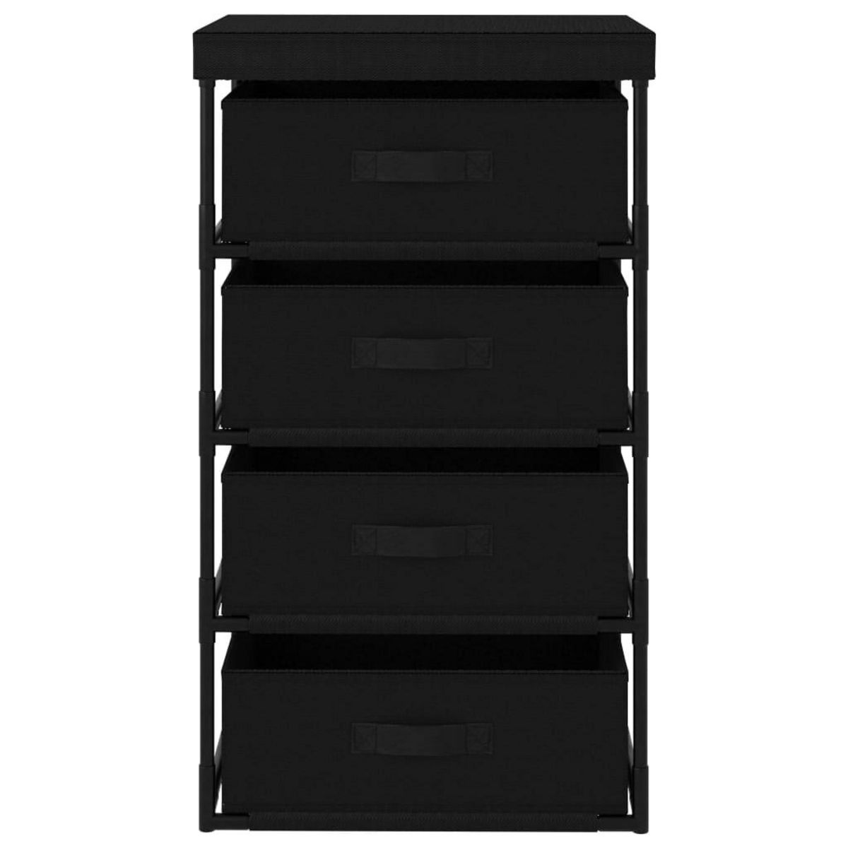 VIDAXL Etagere de rangement avec 4 paniers en tissu Acier Noir