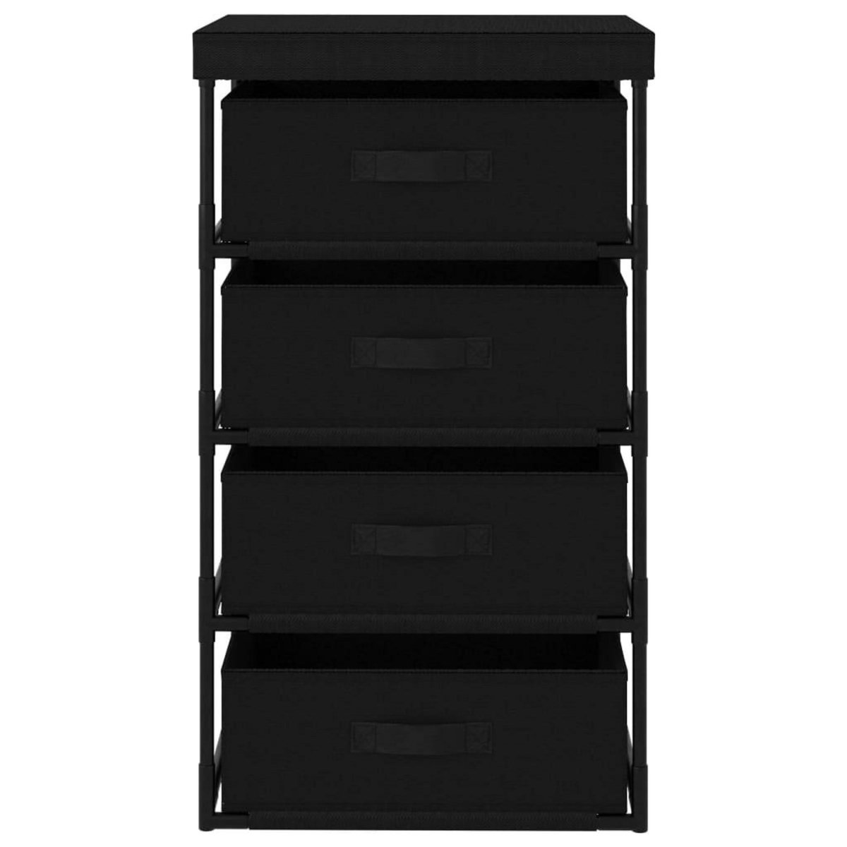 VIDAXL Etagere de rangement avec 4 paniers en tissu Acier Noir