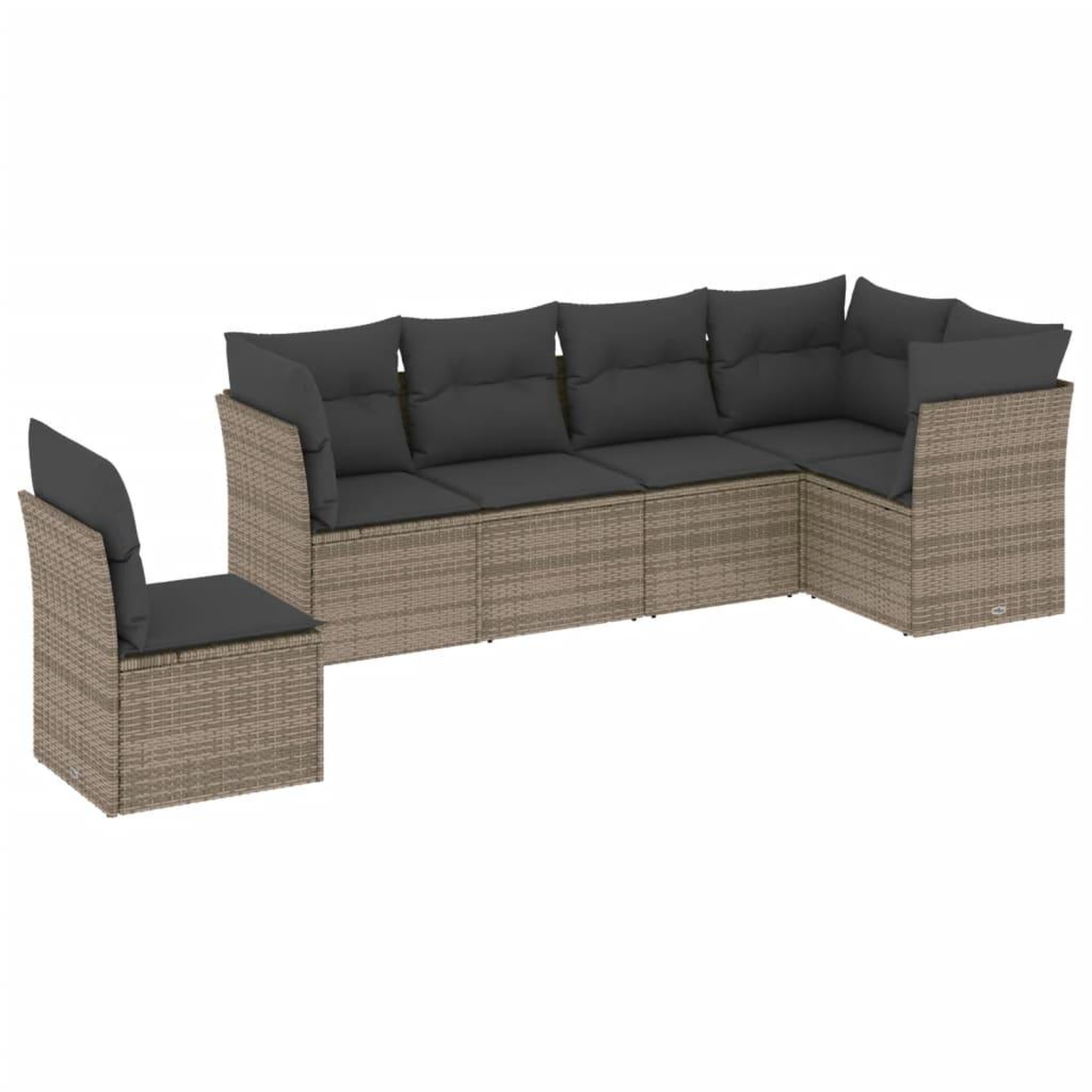Voir la diapositive 2 : VIDAXL Salon de jardin 6 pcs avec coussins gris resine tressee