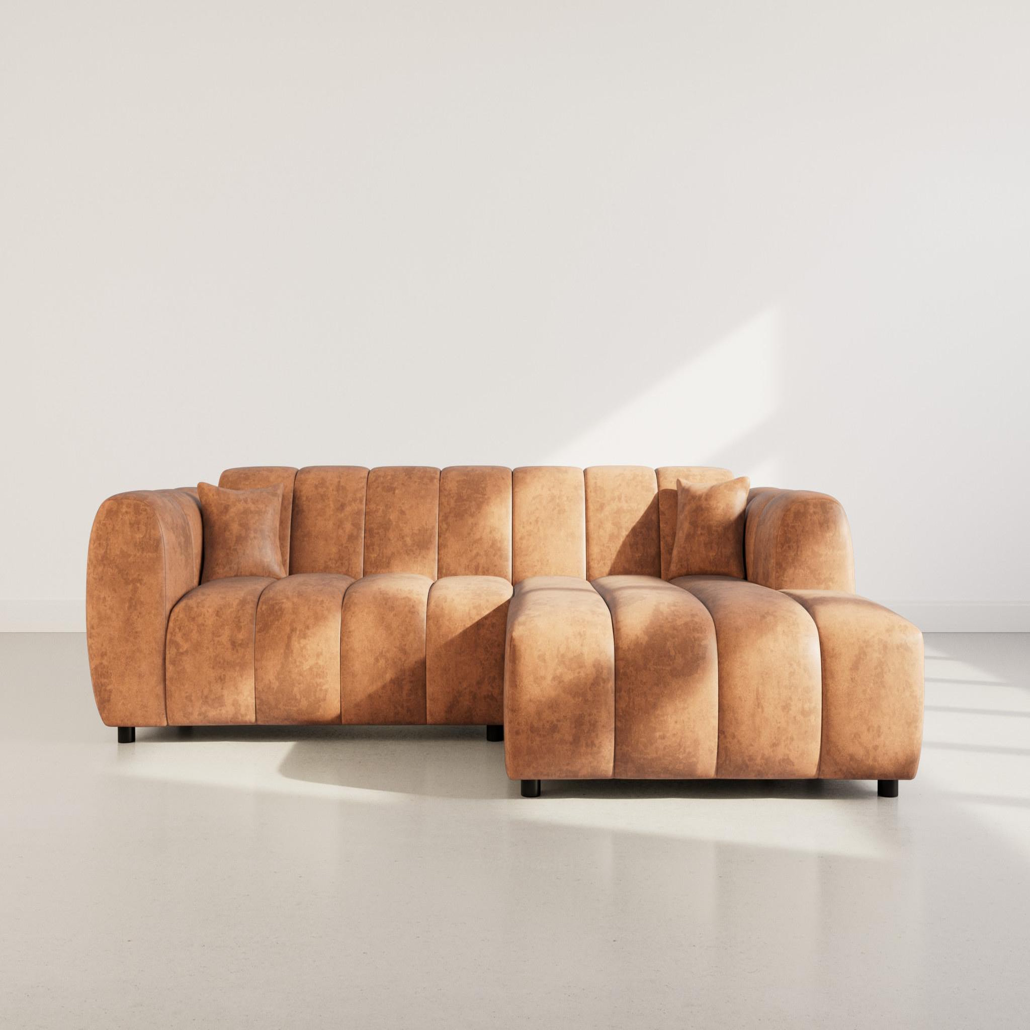 Voir la diapositive 2 : LISA DESIGN Curtis - canapé d'angle droit 4 places en simili